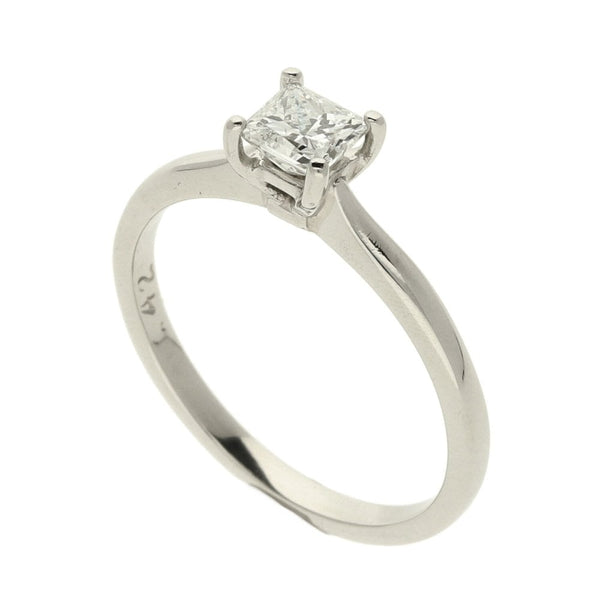 GIA Certified Diamond Platinum Engagement Ring - 0.42ct