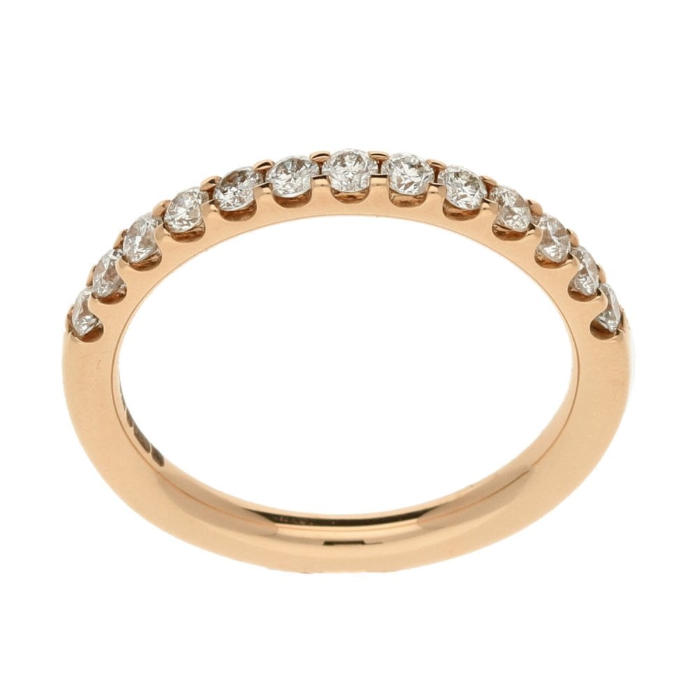Ladies 18ct Rose Gold Diamond Half Eternity Ring - 0.50ct