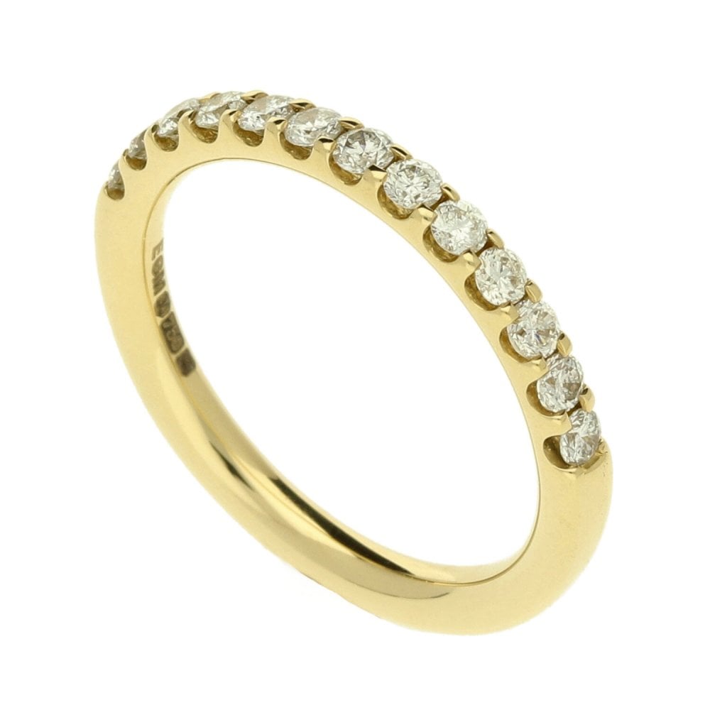 Ladies 18ct White Gold Diamond Half Eternity Ring - 0.50ct