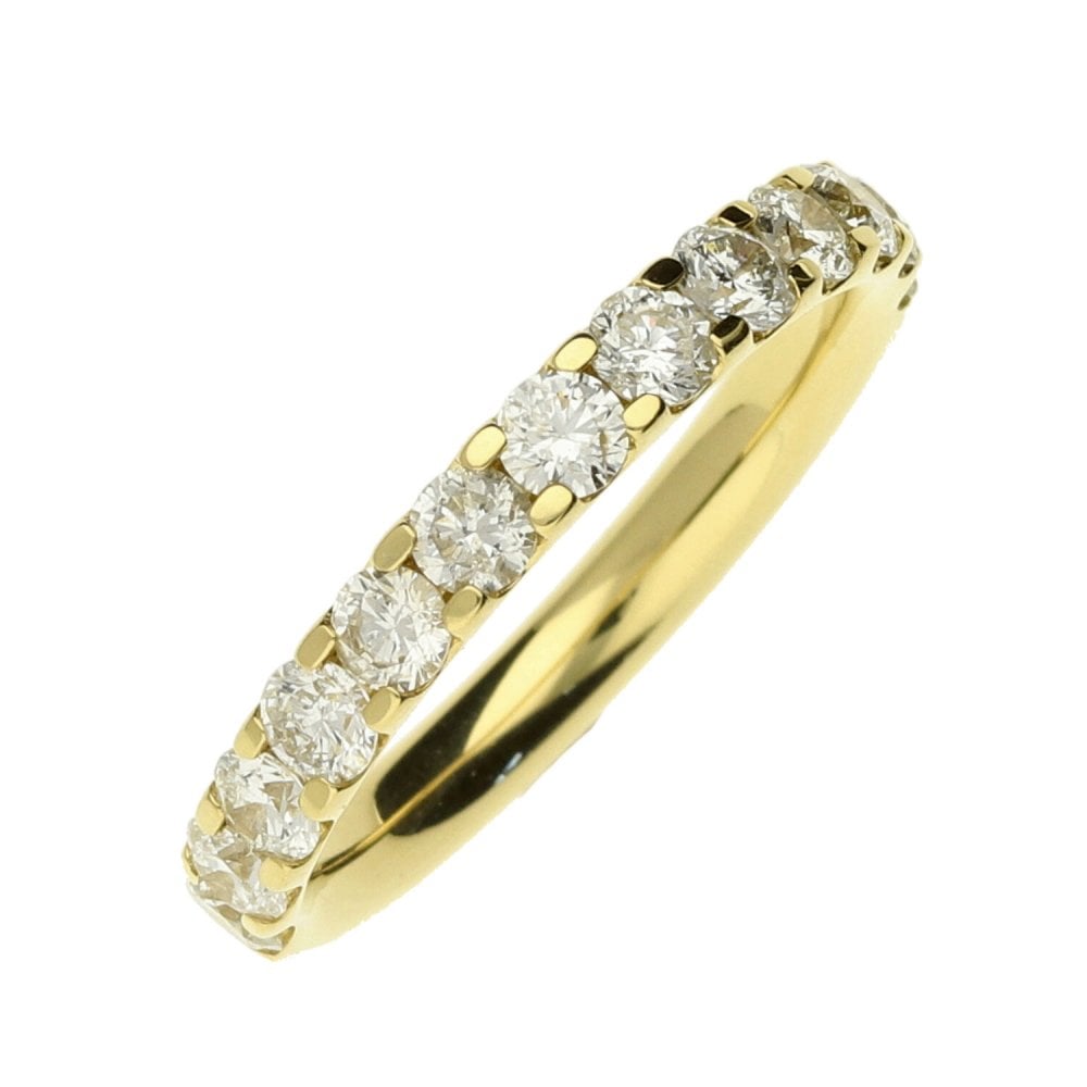 Ladies 18ct Yellow Gold Half Eternity Diamond Ring - 1.00ct
