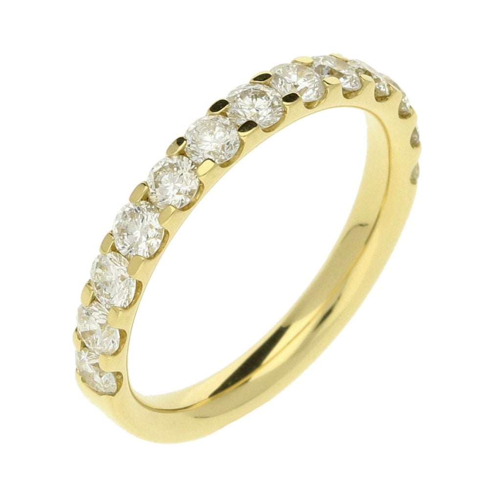 Ladies 18ct Yellow Gold Half Eternity Diamond Ring - 1.00ct
