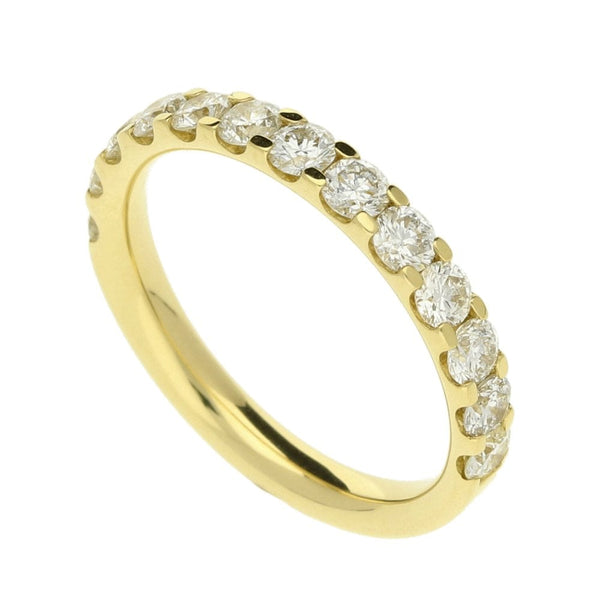 Ladies 18ct Yellow Gold Half Eternity Diamond Ring - 1.00ct