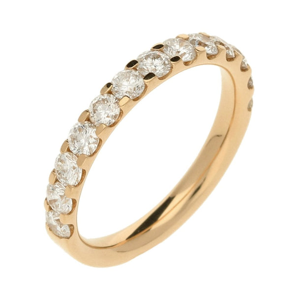 Ladies 18ct Rose Gold Half Eternity Diamond Ring - 1.00ct