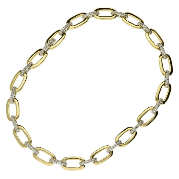 Ladies 9ct White And Yellow Diamond Set Bar And Link Bracelet