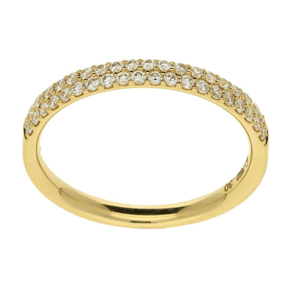 Ladies 18ct Yellow Gold Double Row 0.30ct Diamond Eternity Ring