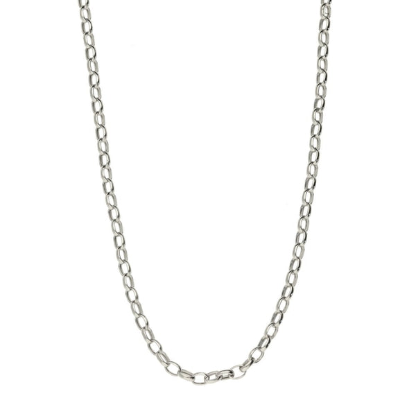 9ct White Gold Diamond Cut Belcher Chain - 20" - 1.4g