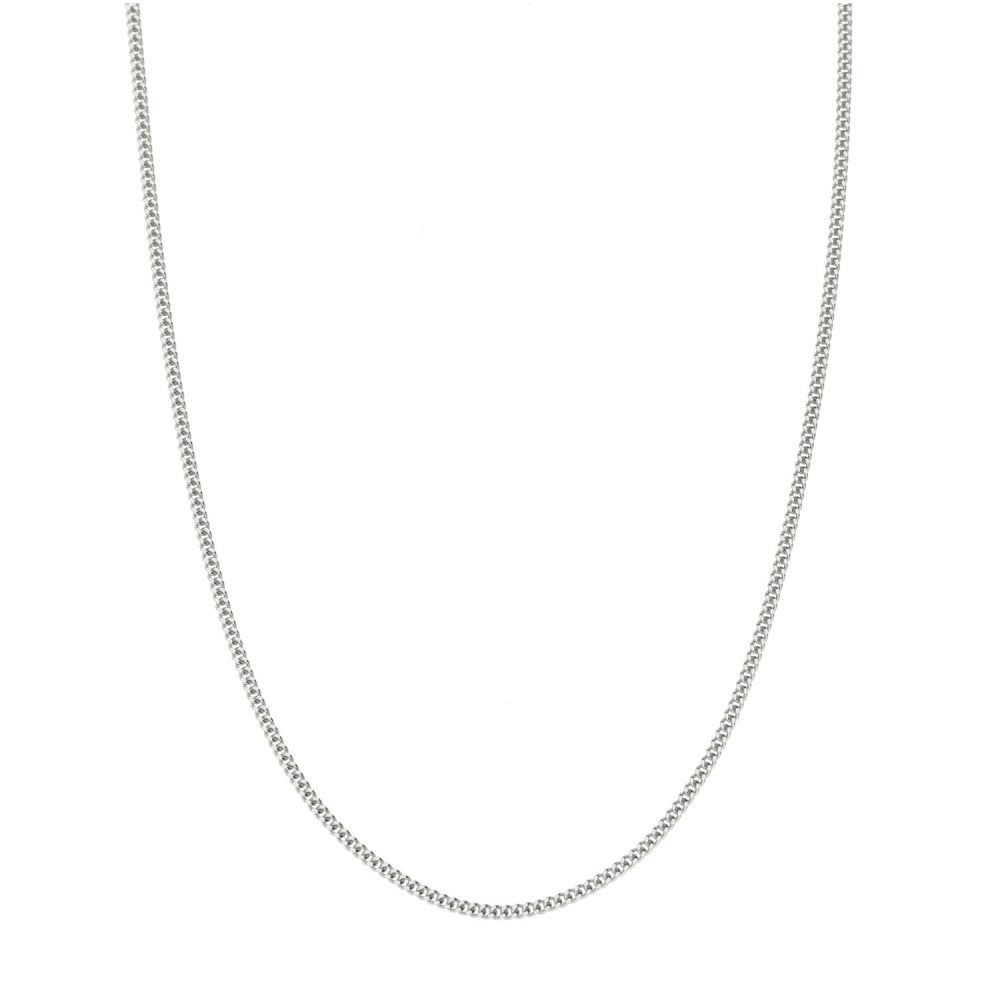 Ladies 9ct White Gold Curb Chain - 18"