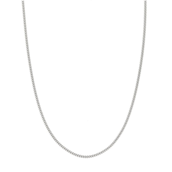 Ladies 9ct White Gold Curb Chain - 18"