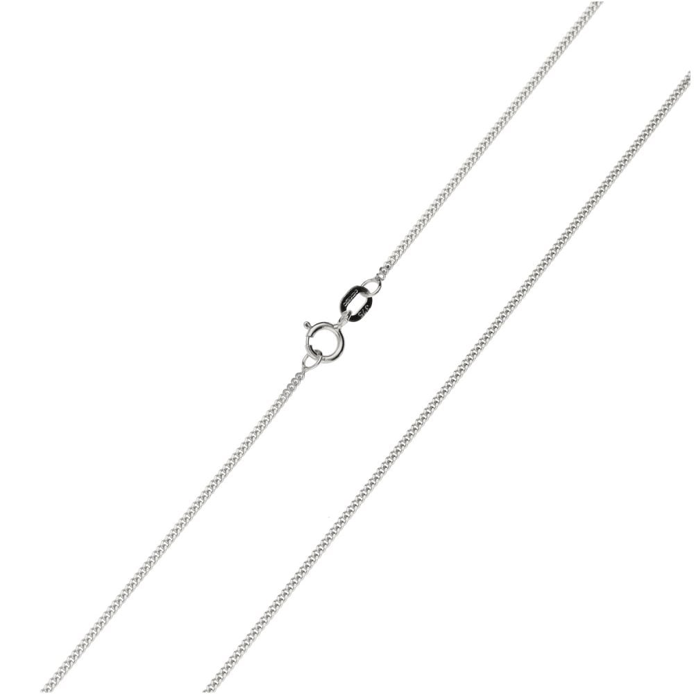 Ladies 9ct White Gold Curb Chain - 18"