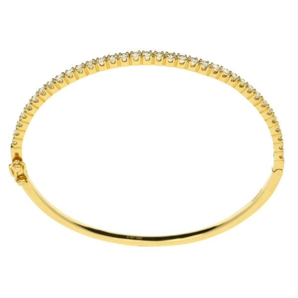 Ladies 18ct Yellow Gold Diamond Set Bangle - 2.02ct - 12.9g