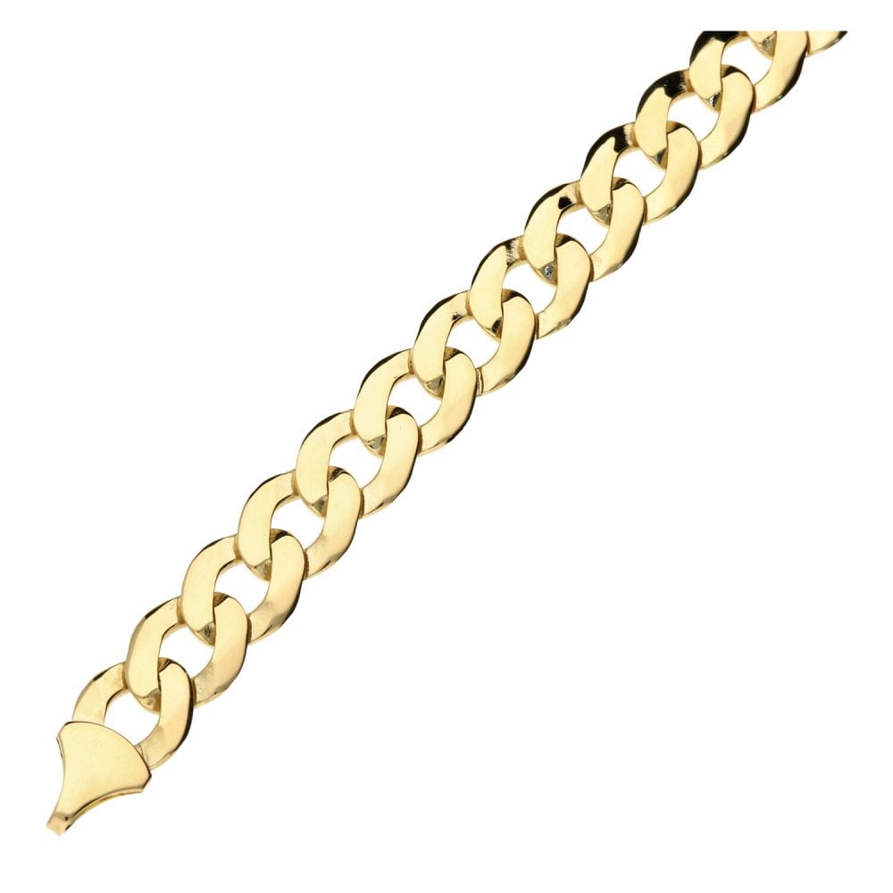 Mens 9ct Yellow Gold Curb Bracelet - 8.5"