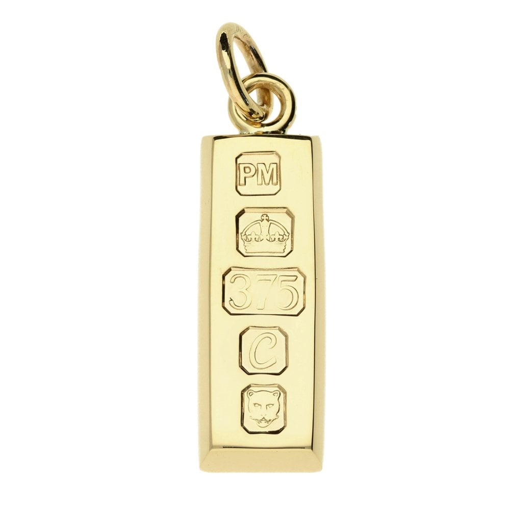 Mens 9ct Yellow Gold Ingot Pendant 16.5g