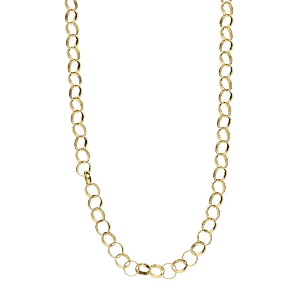 Mens 9ct Yellow Gold Belcher Chain - 24" - 6.9g