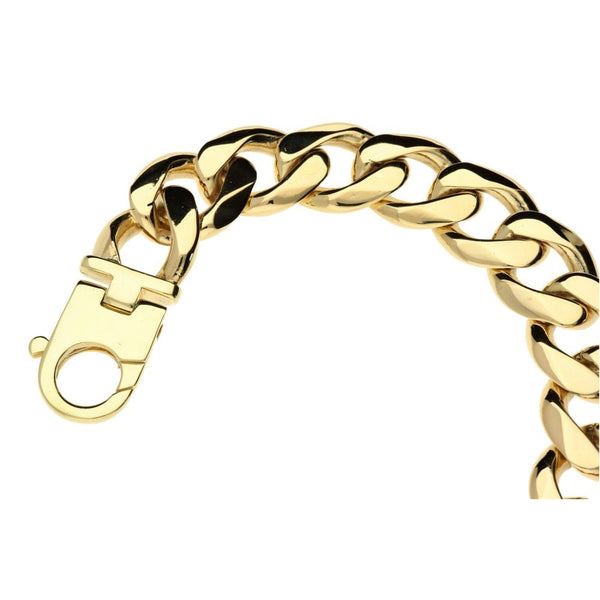 Mens 9ct Yellow Gold Extra Heavy Curb Bracelet - 10" - 180.5g