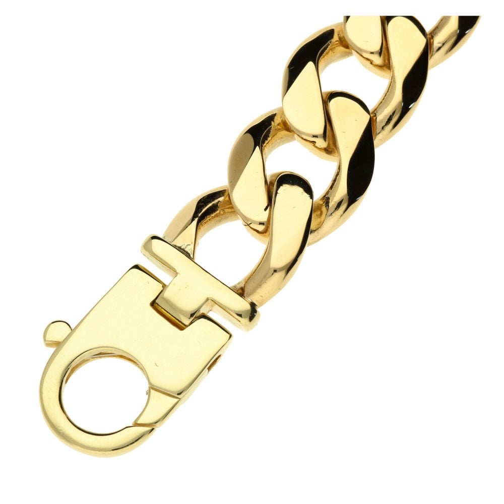 Mens 9ct Yellow Gold Extra Heavy Curb Bracelet - 10" - 180.5g