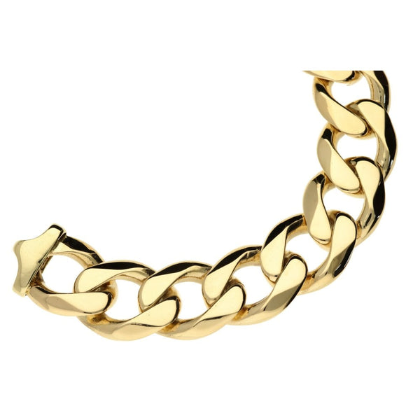 Mens 9ct Yellow Gold Extra Heavy Curb Bracelet - 10" - 180.5g
