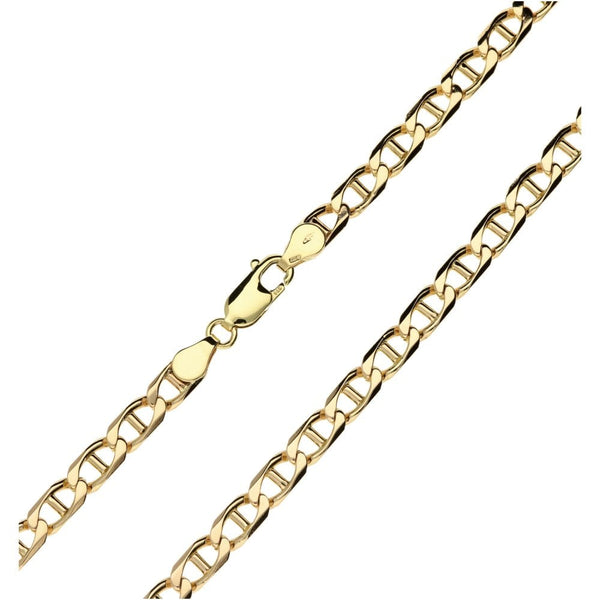 Mens 9ct Yellow Gold Solid Flat Anchor Chain