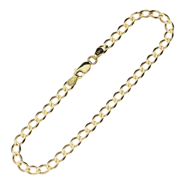 Ladies 9ct Yellow Gold Curb Bracelet - 8"