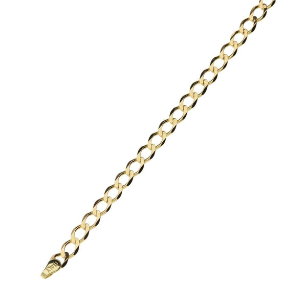 Ladies 9ct Yellow Gold Curb Bracelet - 8"