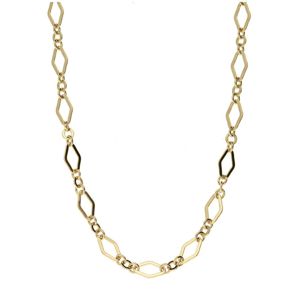 Ladies 9ct Yellow Gold Fancy Link Chain - 18"