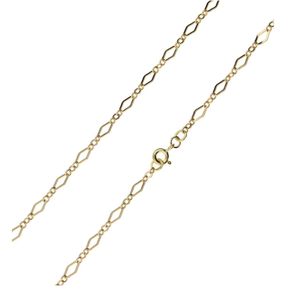 Ladies 9ct Yellow Gold Fancy Link Chain - 18"