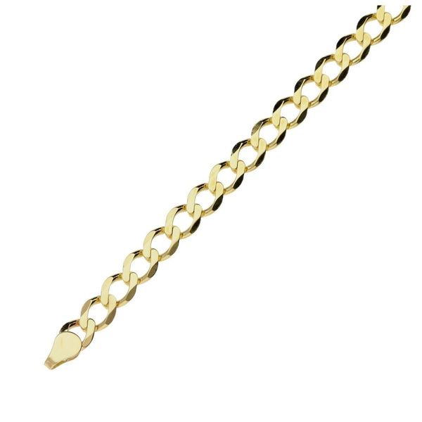 Mens 9ct Yellow Gold Curb Bracelet - 8" - 6.8g