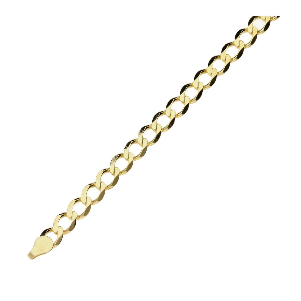 Mens 9ct Yellow Gold Curb Bracelet - 9" - 7.6g