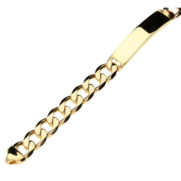 Mens 9ct Yellow Gold Identity Curb Bracelet - 28.3g