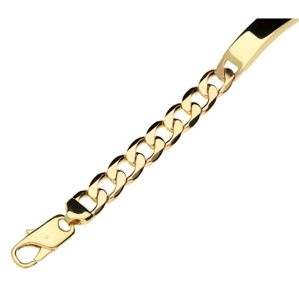 Mens 9ct Yellow Gold Identity Curb Bracelet - 28.3g