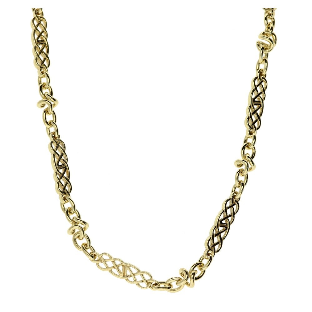 Ladies 9ct Yellow Gold Celtic Style Chain - 18'' - 23.0g
