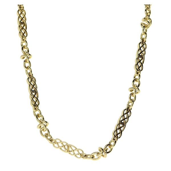 Ladies 9ct Yellow Gold Celtic Style Chain - 18'' - 23.0g