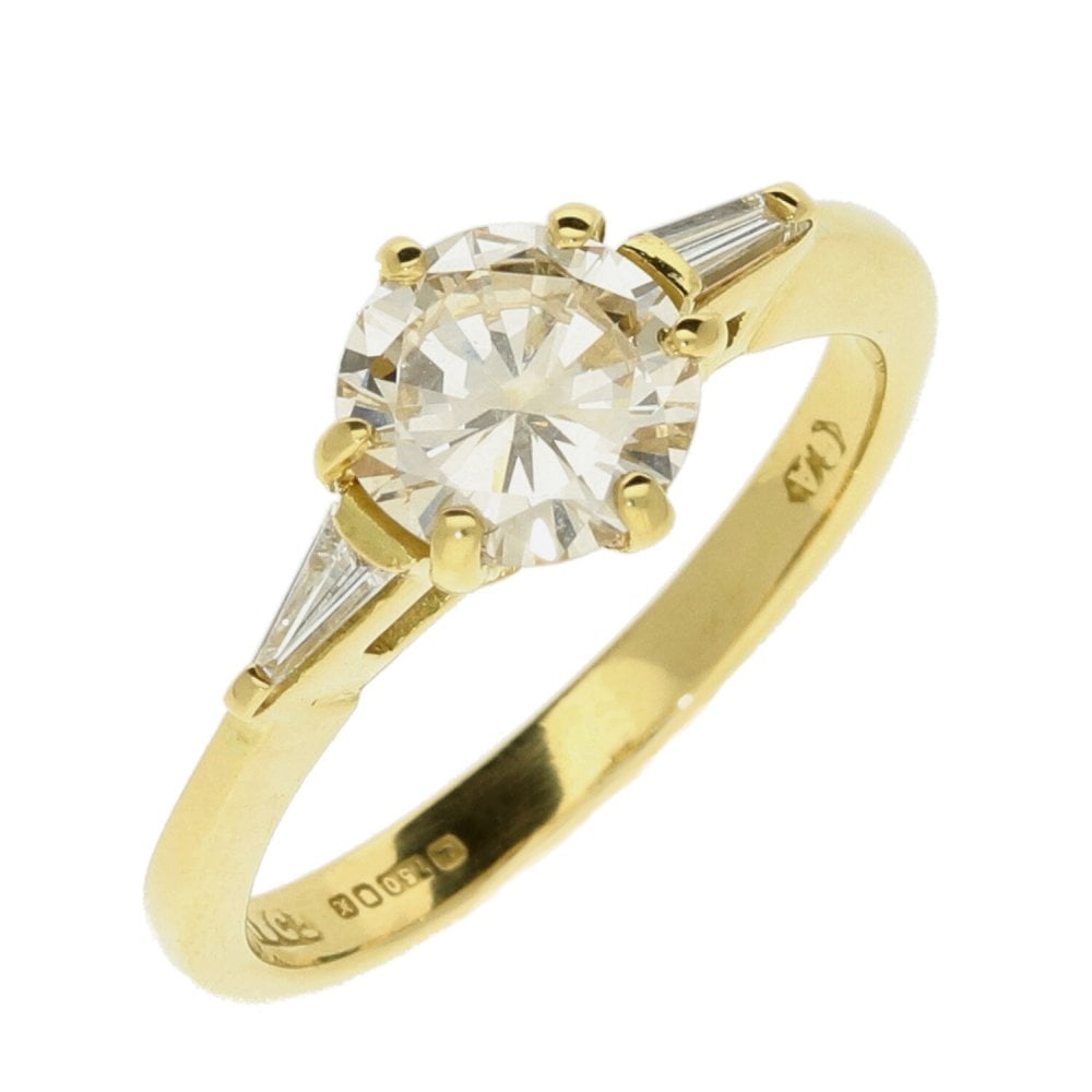 Ladies 18ct Yellow Gold Diamond Trilogy Ring - 1.24ct - 3.7g