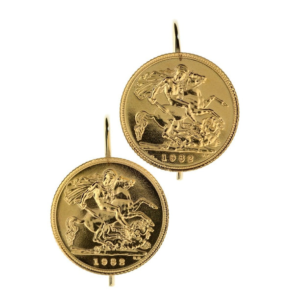 Ladies 1982 Half Sovereign Earrings