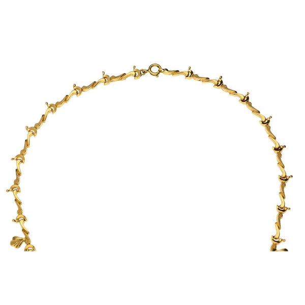 Ladies 18ct Yellow Gold Fancy Droplet Collarette - 18" - 16.7g