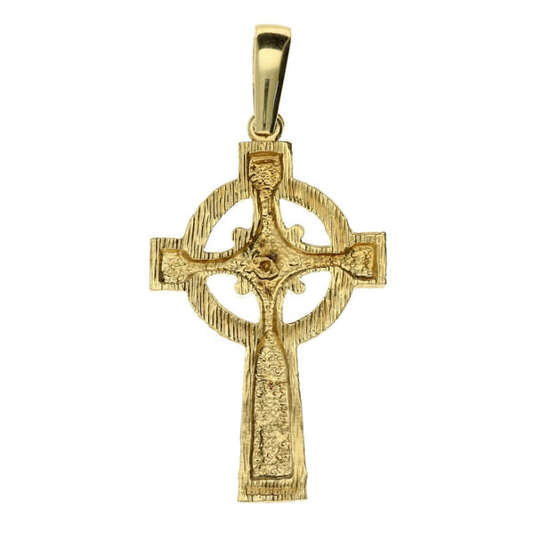 Mens 9ct Yellow Gold Celtic Cross