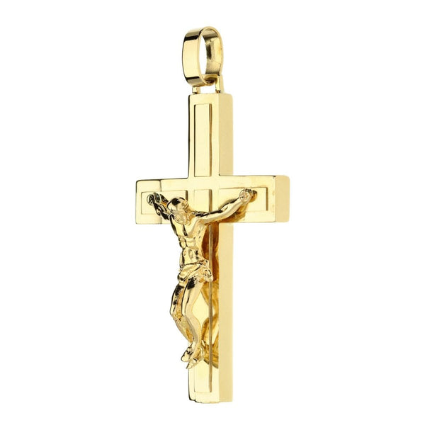 Ladies 9ct Yellow Gold Crucifix Pendant