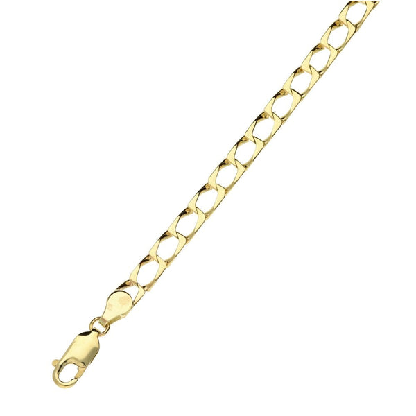 Mens 9ct Yellow Gold Square Link Curb Bracelet - 8 " - 6.9g