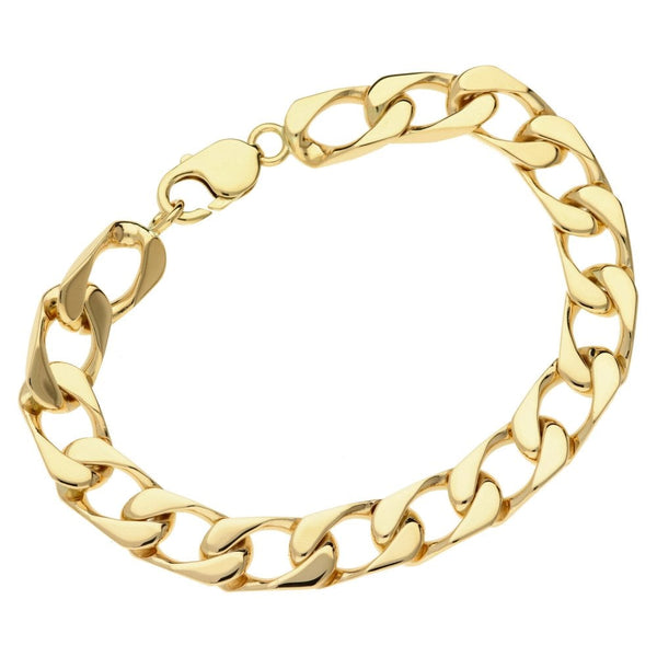 Mens 9ct Yellow Gold Curb Bracelet - 60.4g
