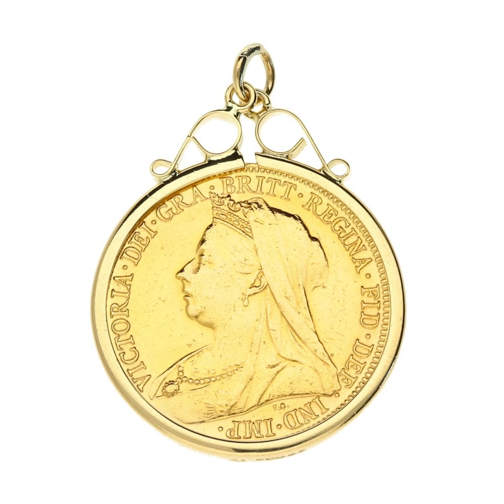 1900 Yellow Gold Full Sovereign Pendant
