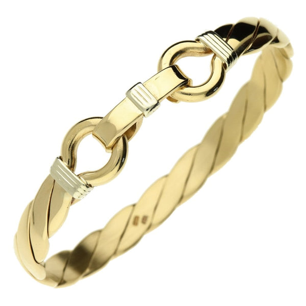 Gents 9ct Yellow Gold Twisted Style Bangle - 51.2g