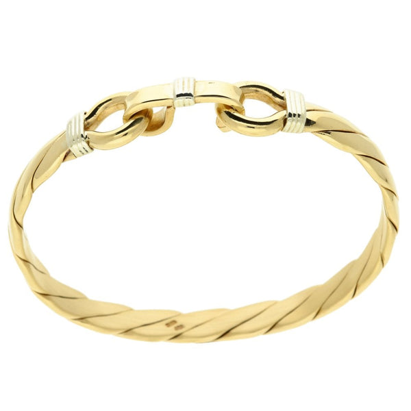 Gents 9ct Yellow Gold Twisted Style Bangle - 51.2g