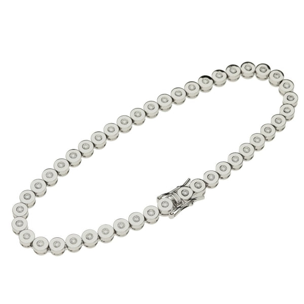 18ct White Gold Diamond Tennis Bracelet - 7.5" - 1.00ct