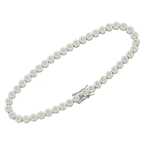18ct White Gold Diamond Tennis Bracelet - 7.5" - 1.00ct