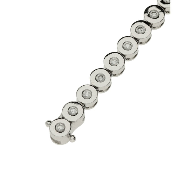 18ct White Gold Diamond Tennis Bracelet - 7.5" - 1.00ct