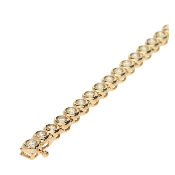 9ct Rose Gold Diamond Tennis Bracelet - 7" - 3.10ct