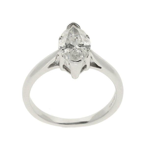 Ladies 18ct White Gold Marquise Diamond Engagement Ring - 1.00ct