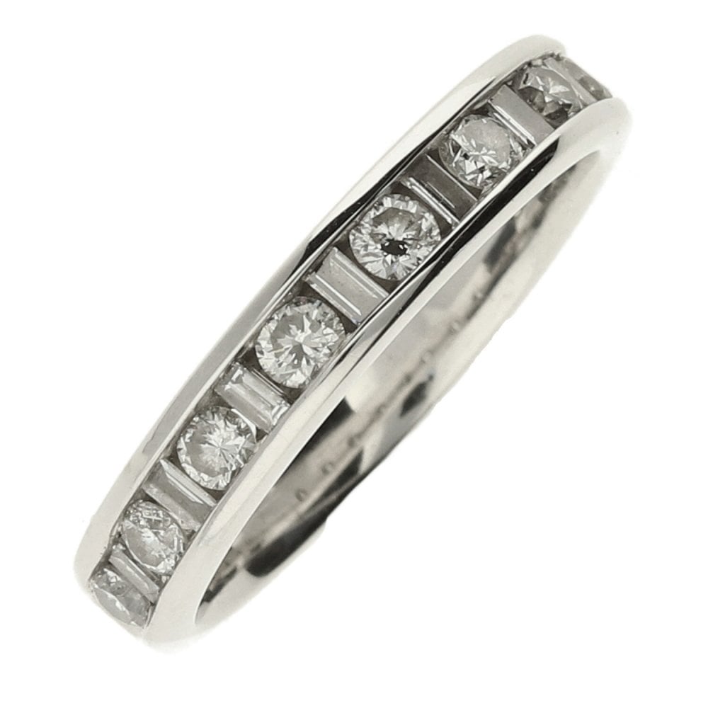 Ladies 18ct White Gold Diamond Half Eternity Ring - 0.54ct