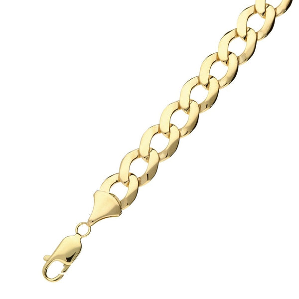 Mens 9ct Yellow Gold Curb Bracelet - 9" - 18.9g