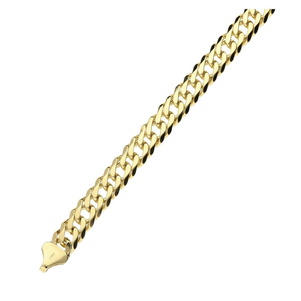 Mens 9ct Yellow Gold Double Link Curb Bracelet - 8" - 24.8g