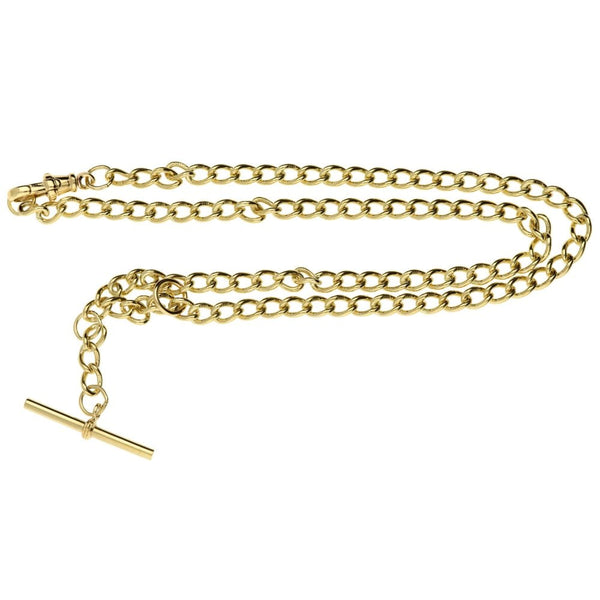 Mens 9ct Yellow Gold Albert Curb Chain - 20"